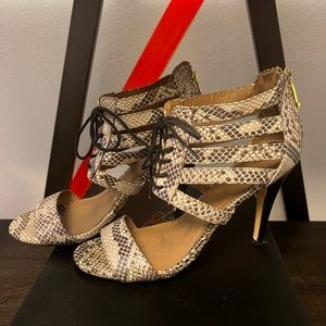 Strappy Snakeskin Sandals
